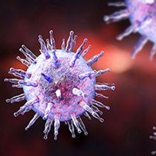 Colourful image of a virus.