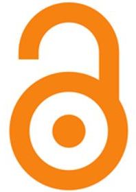 Orange open access logo with a lock.