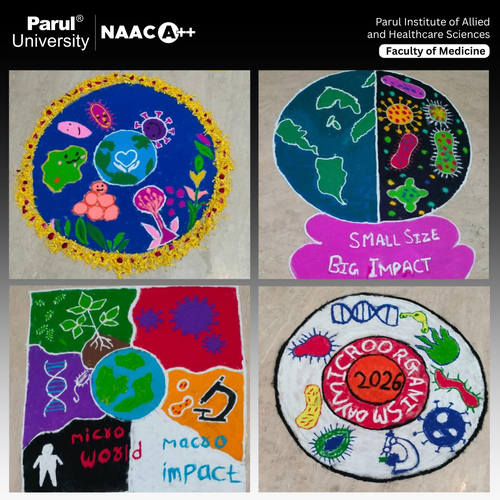 Four pieces of microbial art