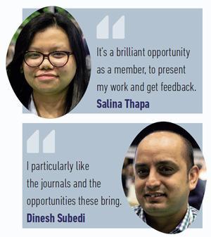 Salina and Dinesh headshots and quotes