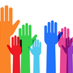 Drawing of hands in different colours