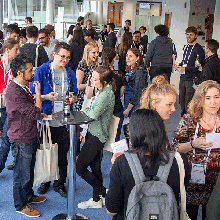 Delegates networking during an event