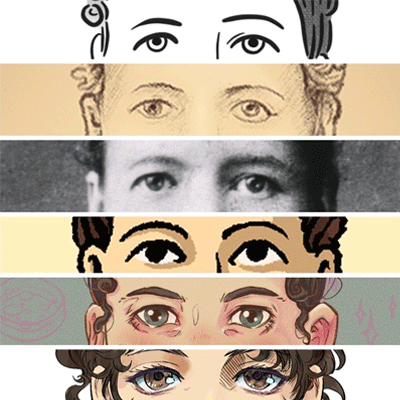 A collage of eyes by illustrators.