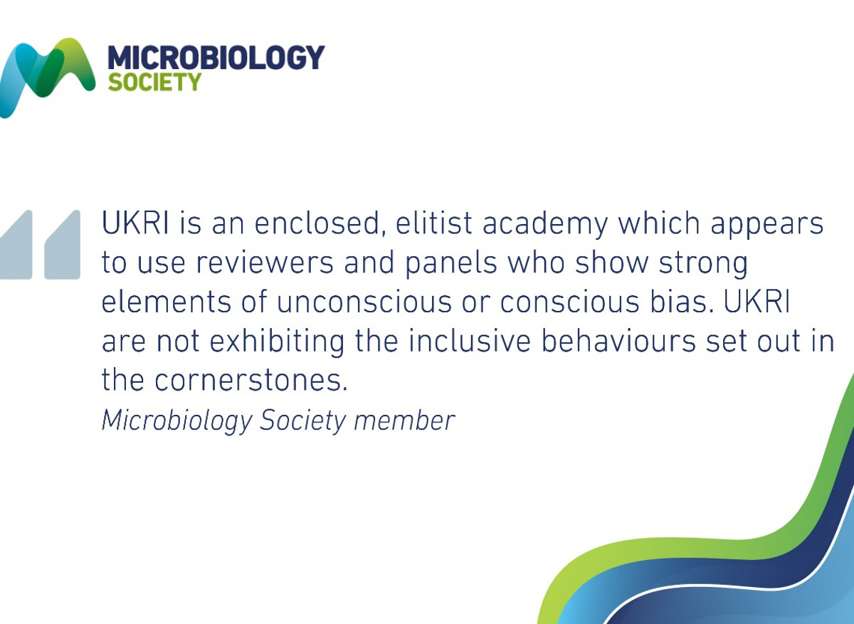 UKRI draft EDI strategy response from Microbiology Society membership. 