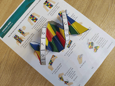 Paper model of DNA.