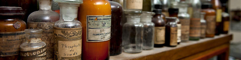 Bottles of ingredients for pharmacy