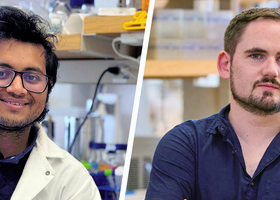 Headshots of Stephen Dolan from Clemson University in a lab setting, winner of the 2026 Toni Trinchi Award.