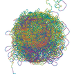 A colorful tangled ball of overlapping squiggly lines.