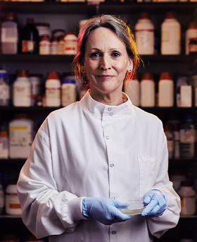 Photo of Wendy Barclay in a lab.