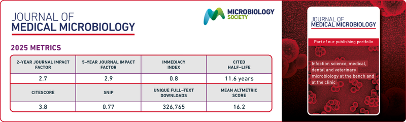 Table displaying Journal of Medical Microbiology metrics.