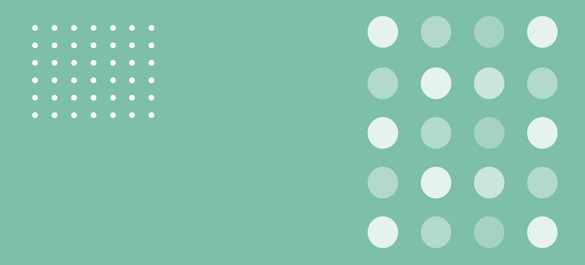 Light green banner with a multiple white circular shapes.